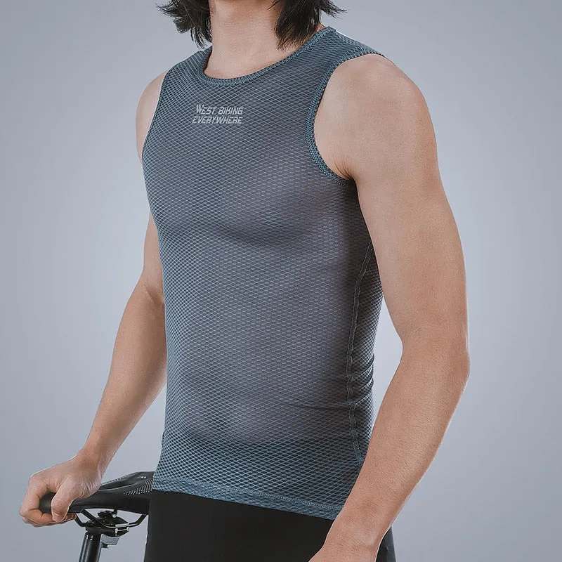 Summer Men's Cycling Mesh Base Layer Quick Dry Sport Light Vest Breathable Gym Tank Tops Running Cycling Undershirt