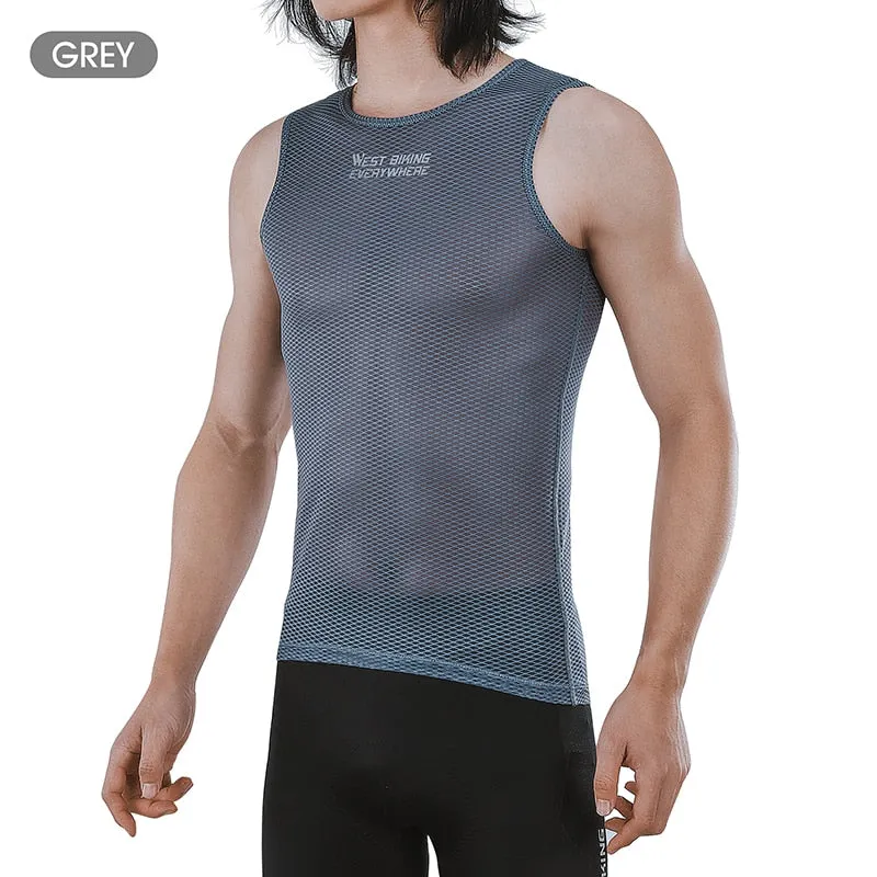 Summer Men's Cycling Mesh Base Layer Quick Dry Sport Light Vest Breathable Gym Tank Tops Running Cycling Undershirt