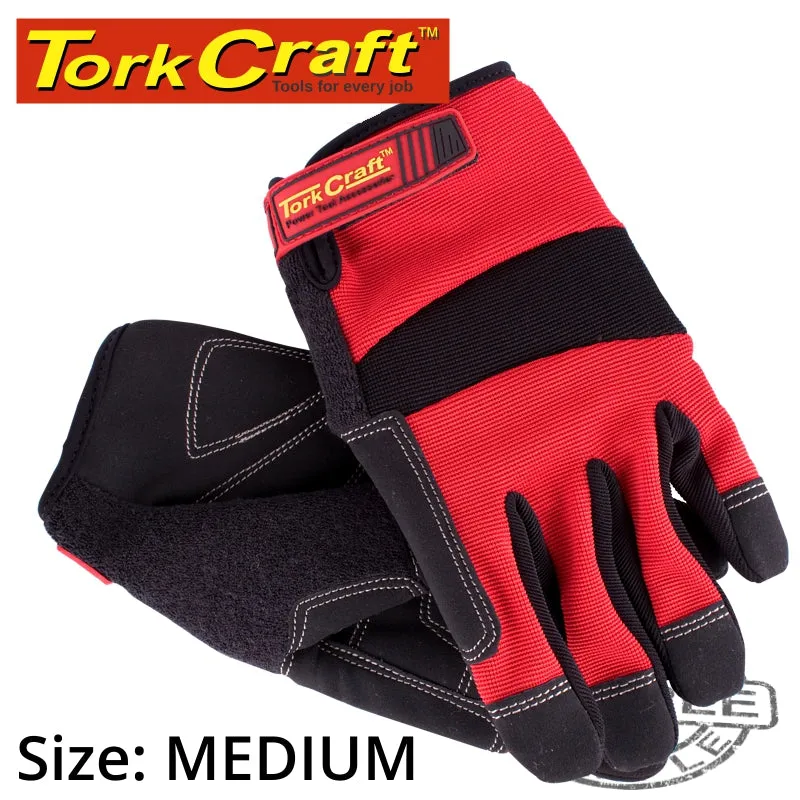 TORK CRAFT WORK GLOVE MEDIUM-ALL PURPOSE RED WITH TOUCH FINGER GL02