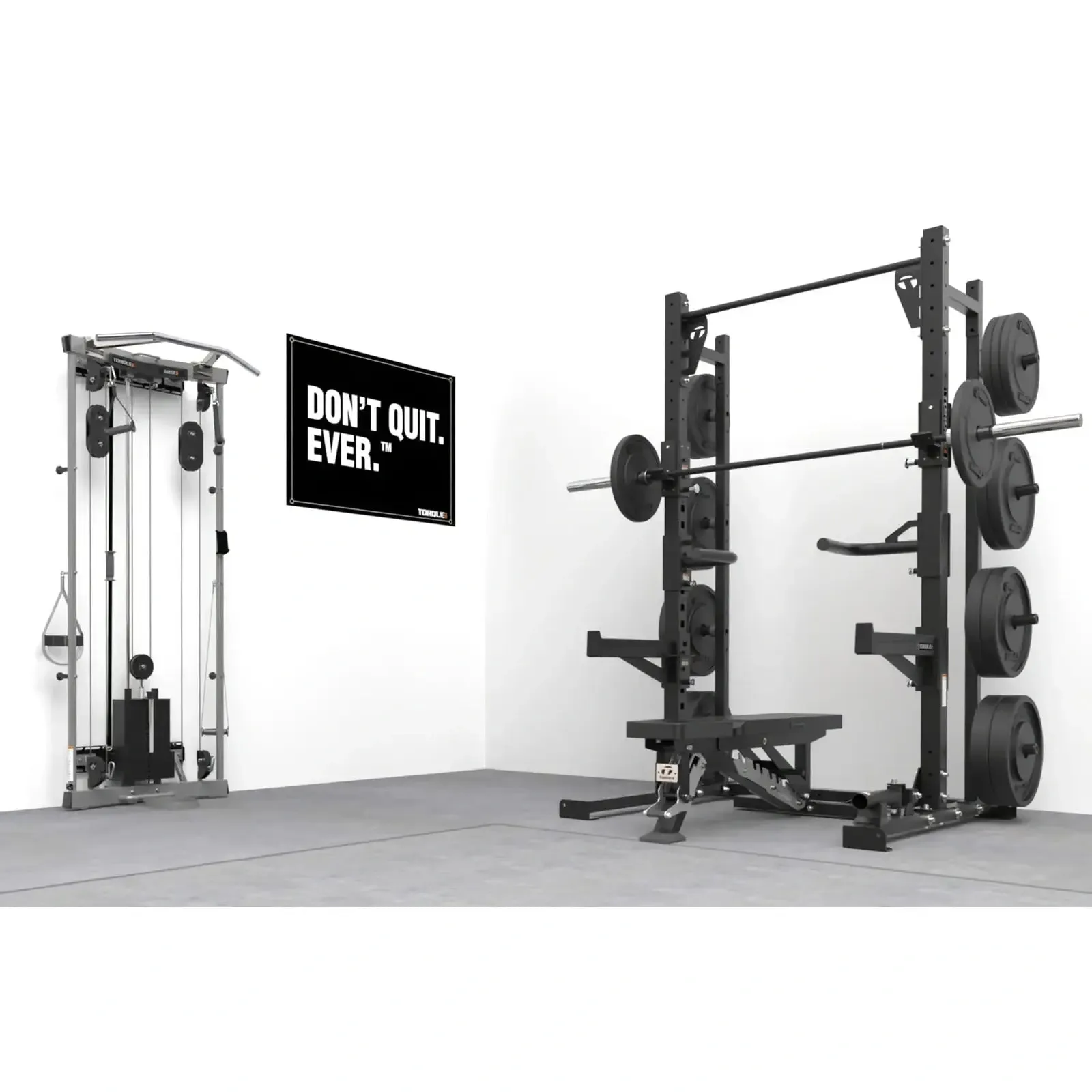 Torque High Squat Rack - Space Saving Strength Home Gym Package