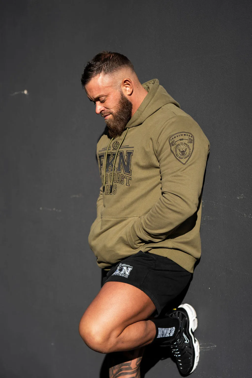 Varsity | Men's Premium Gym Hoodie | Khaki