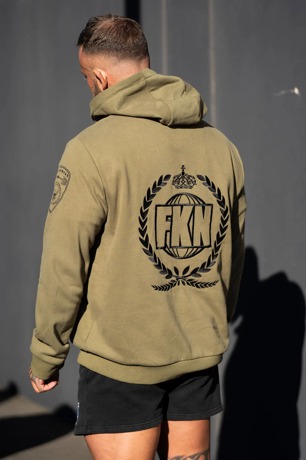 Varsity | Men's Premium Gym Hoodie | Khaki