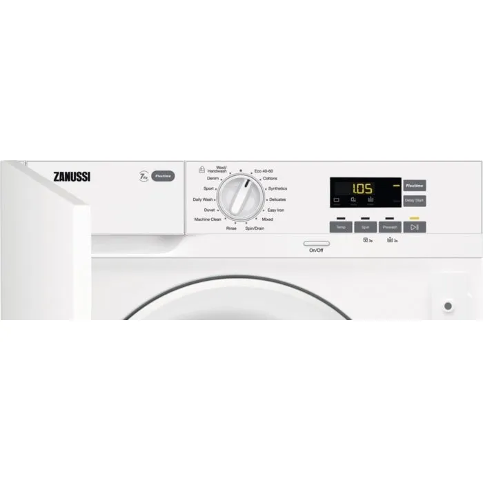 Zanussi Z712W43BI Integrated Washing Machine, 7kg, 1200 Spin, White