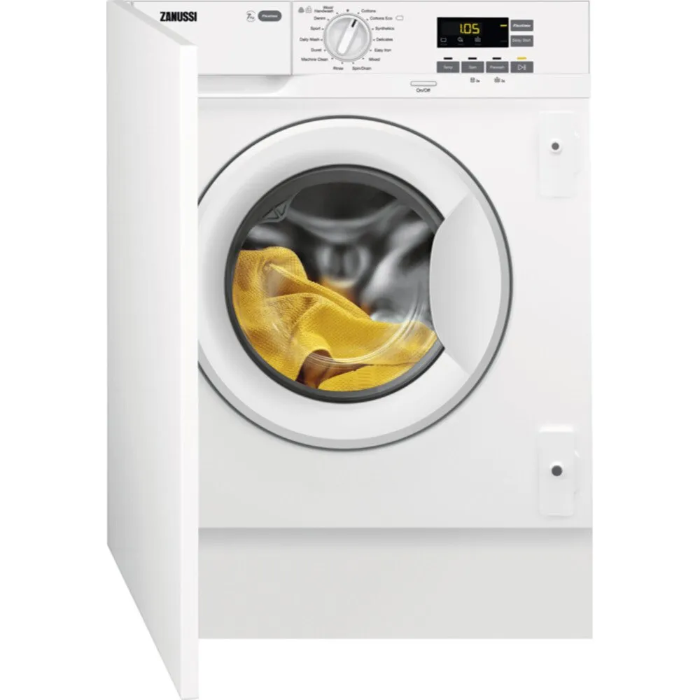 Zanussi Z712W43BI Integrated Washing Machine, 7kg, 1200 Spin, White